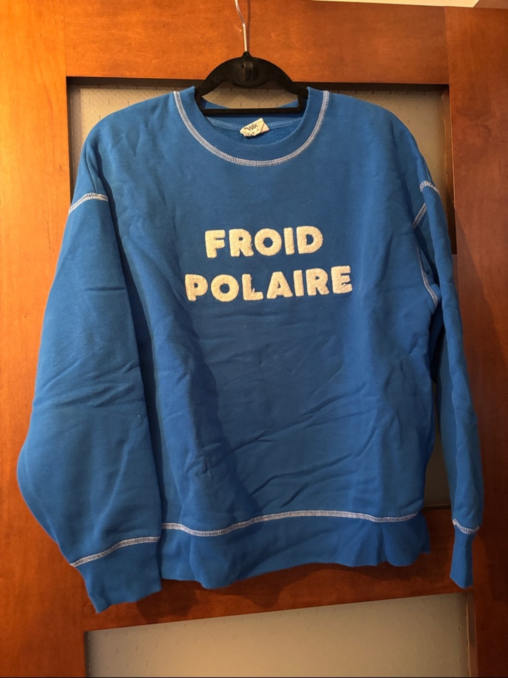 twik Blue Crewneck Sweatshirt with FROID POLAIRE Lettering